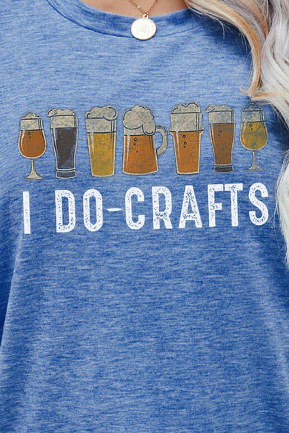 I DO CRAFTS Round Neck T-Shirt - Trendsi - Flyclothing LLC
