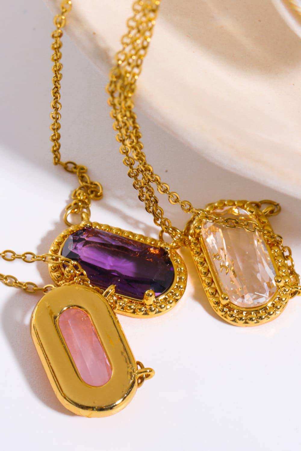 Copper 14K Gold Pleated Pendant Necklace - Trendsi - Flyclothing LLC