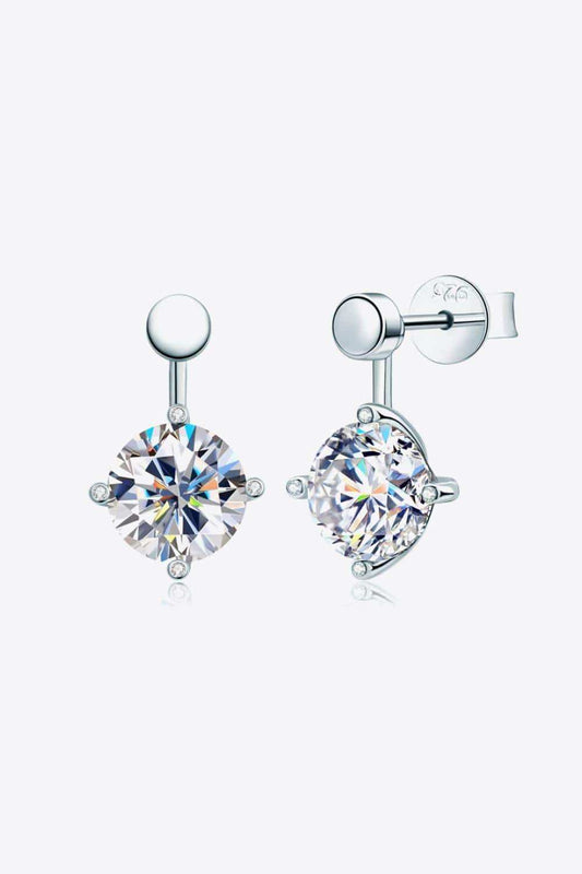 4 Carat Moissanite Drop Earrings - Trendsi - Flyclothing LLC