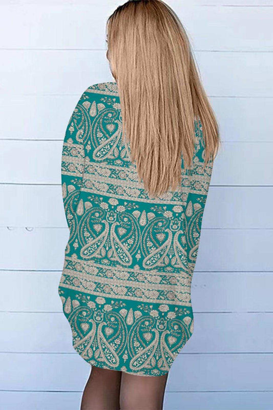 Printed Long Sleeve Cardigan - Trendsi - Flyclothing LLC