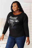 Double Take Sequin Graphic Dolman Sleeve Knit Top - Trendsi - Flyclothing LLC