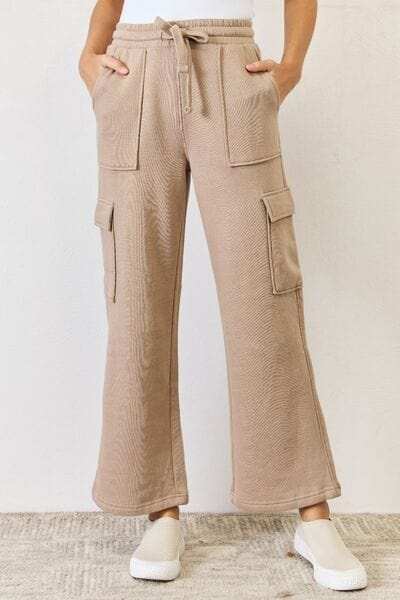 RISEN High Waist Cargo Wide Leg Pants - Trendsi - Flyclothing LLC