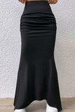 Ruched Maxi Trumpet Skirt - Trendsi - Flyclothing LLC