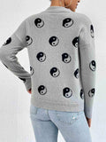 Patterned Drop Shoulder Sweater - Trendsi - Flyclothing LLC