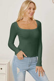 Square Neck Long Sleeve T-Shirt - Trendsi - Flyclothing LLC