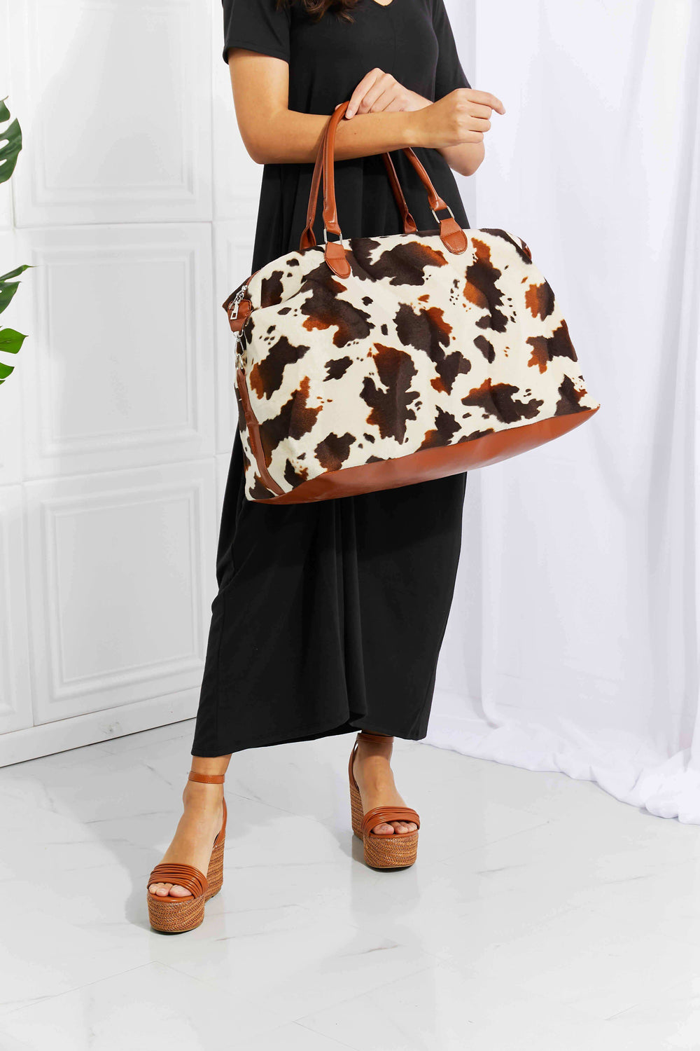 Animal Print Plush Weekender Bag - Trendsi - Flyclothing LLC