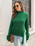 Decorative Button Slit Sweater - Trendsi - Flyclothing LLC