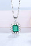 1.5 Carat Lab-Grown Emerald Pendant 925 Sterling Silver Necklace - Trendsi - Flyclothing LLC