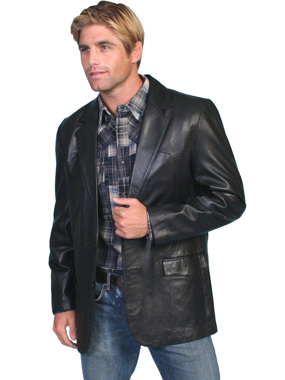 Scully BLACK LAMB WESTERN BLAZER SINGLE PT - Scully Leather - Flyclothing LLC