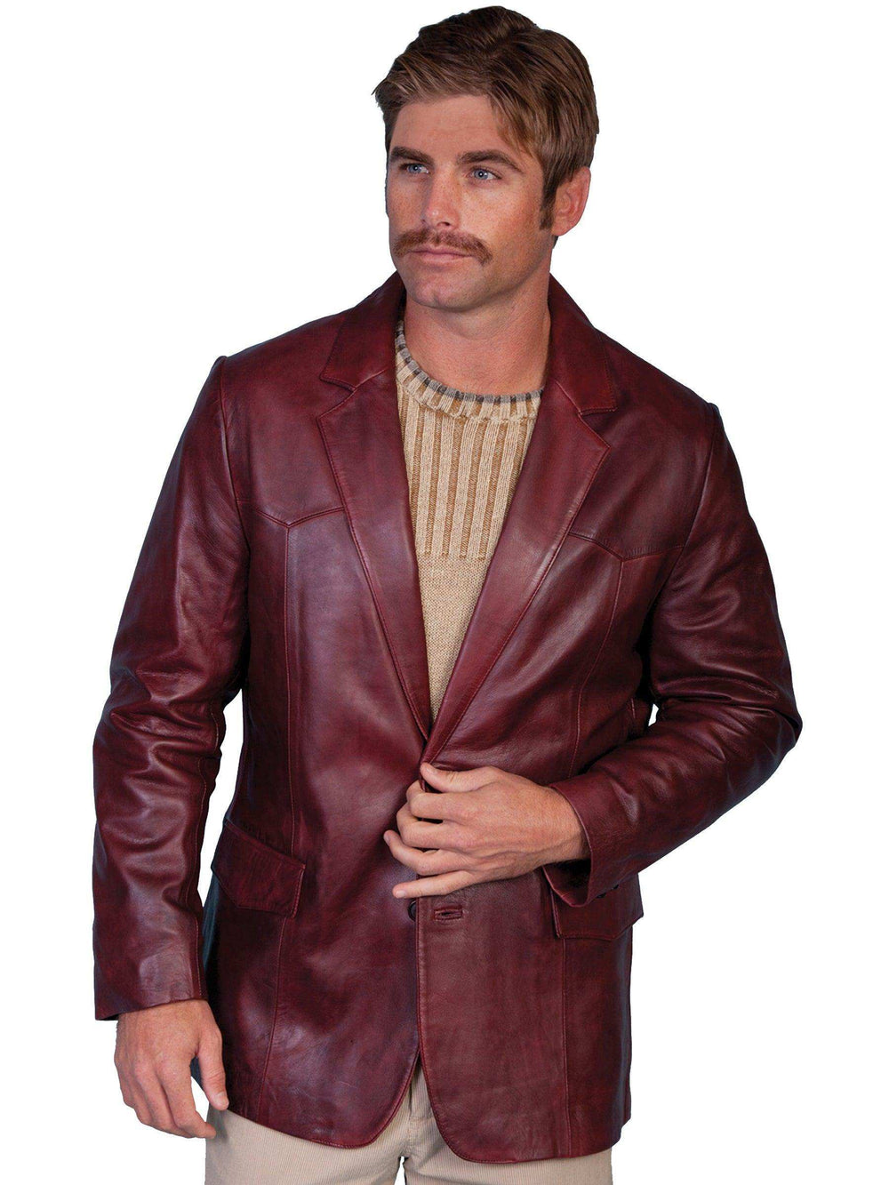 Scully BLACK CHERRY WESTERN BLAZER SINGLE PT - Scully Leather - Flyclothing LLC