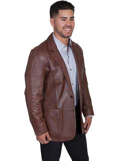 Scully CHOCOLATE WESTERN BLAZER SINGLE PT - Scully Leather - Flyclothing LLC