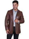 Scully CHOCOLATE WESTERN BLAZER SINGLE PT - Scully Leather - Flyclothing LLC