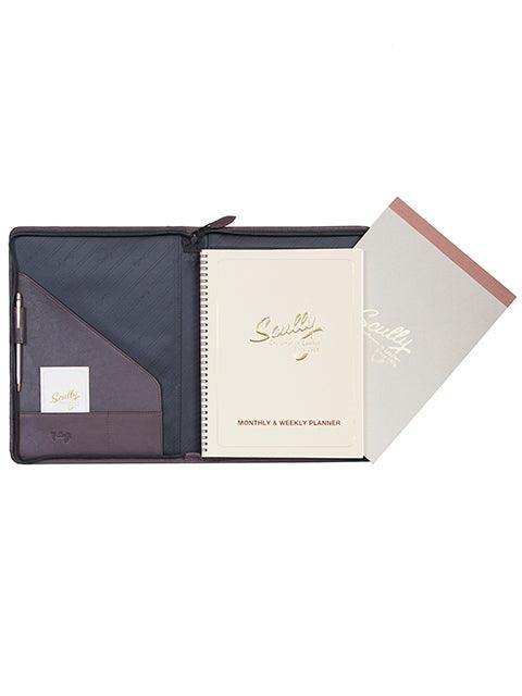 Scully CHOCOLATE WIREBOUND ZIP LETTER PAD - Scully Leather - Flyclothing LLC