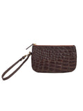 Scully Leather Chocolate Lg. Croco Embossed Leather Coin Purse - Scully Leather - Flyclothing LLC