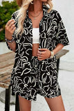 Printed Button Up Shirt and Shorts Set - Trendsi - Flyclothing LLC