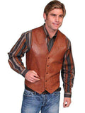 Scully ANTIQUE BROWN WESTERN VEST/SINGLE POINT - Scully Leather - Flyclothing LLC