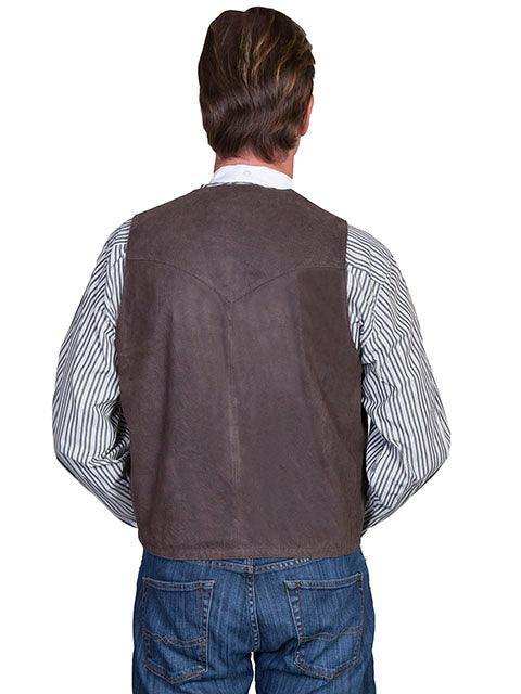 Scully Leather 100% Leather Brown Western Vest/Single Point - Scully Leather - Flyclothing LLC