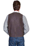 Scully Leather 100% Leather Brown Western Vest/Single Point - Scully Leather - Flyclothing LLC