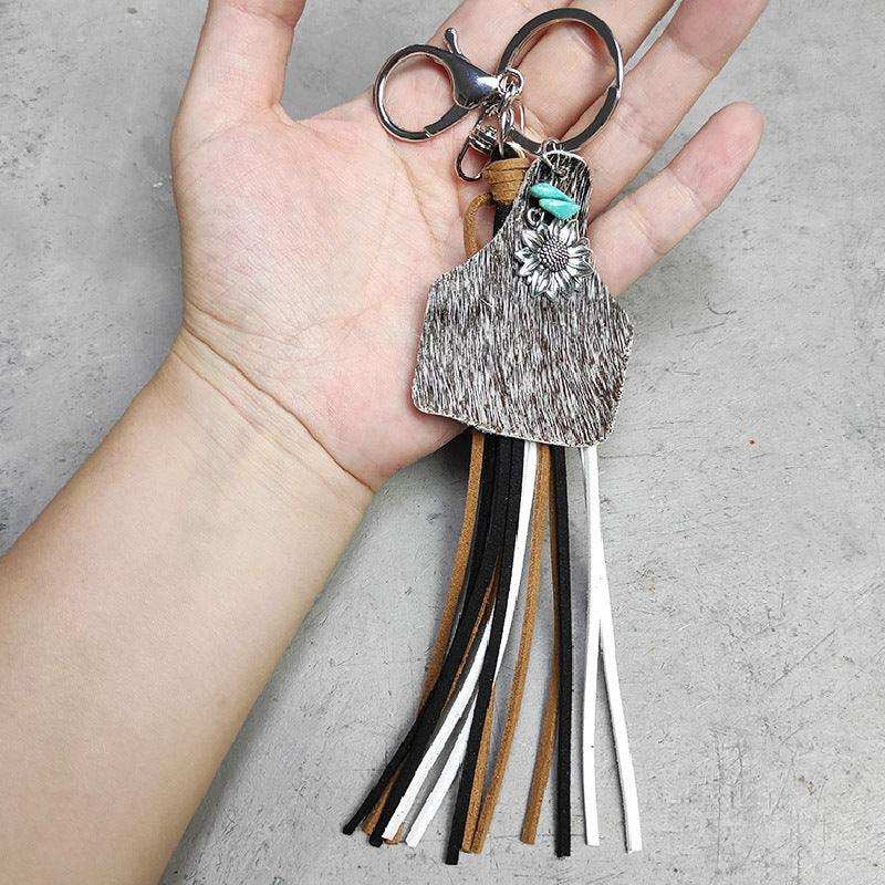 Turquoise Fringe Detail Key Chain - Trendsi - Flyclothing LLC