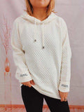 Drawstring Long Sleeve Hooded Sweater - Trendsi - Flyclothing LLC