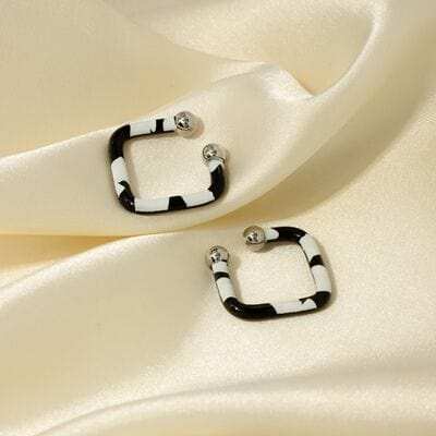 Stainless Steel Oil Drip Cuff Earrings - Trendsi - Flyclothing LLC