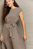 Round Neck Tie Waist Dress - Trendsi - Flyclothing LLC