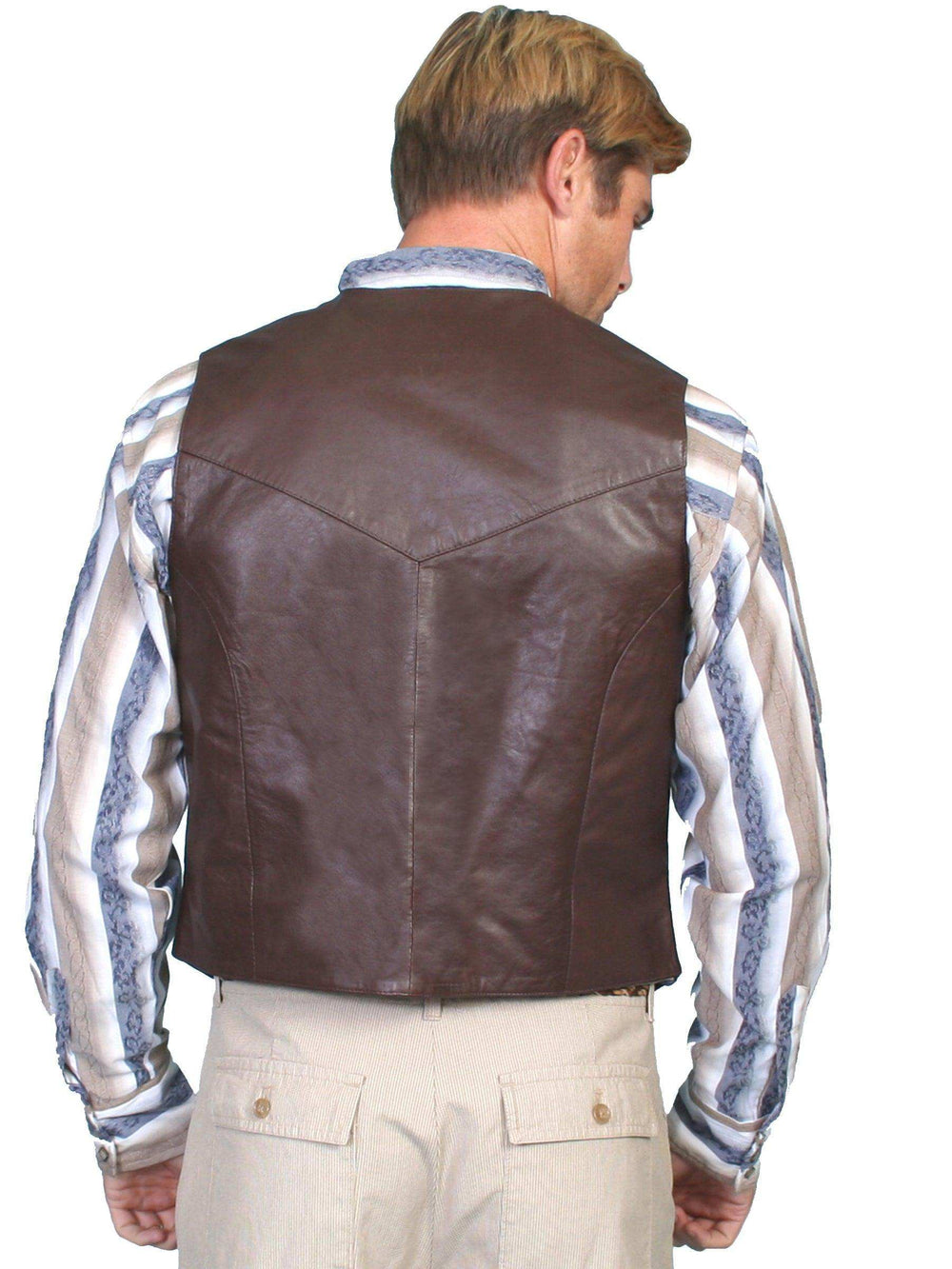 Scully BROWN SOFT TOUCH LAMB SNAP FRONT VEST - Scully Leather - Flyclothing LLC
