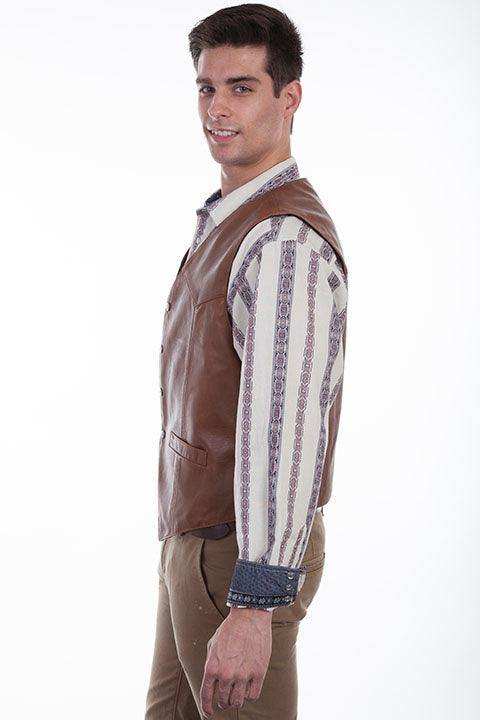 Scully SADDLE TAN SNAP FRONT VEST - Scully Leather - Flyclothing LLC