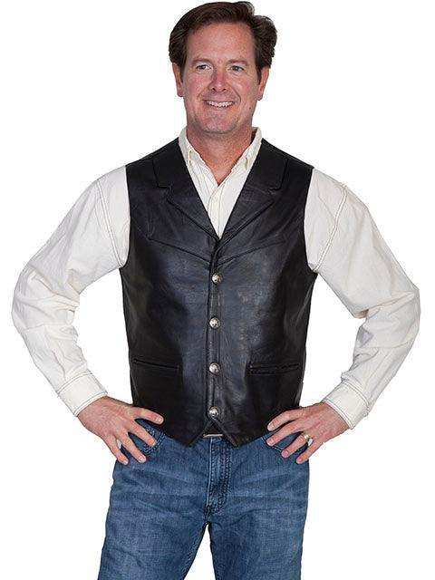 Scully BLACK /SOFT TOUCH LAMB LAPEL VEST - Scully Leather - Flyclothing LLC