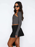 Cutout Raglan Sleeve Bolero and Tube Top - Trendsi - Flyclothing LLC