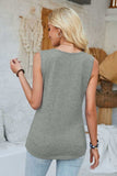 Heathered Notched Wide Strap Tank - Trendsi - Flyclothing LLC