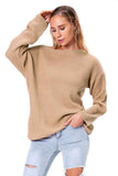 Boat Neck Drop Shoulder Long Sleeve Sweater - Trendsi - Flyclothing LLC