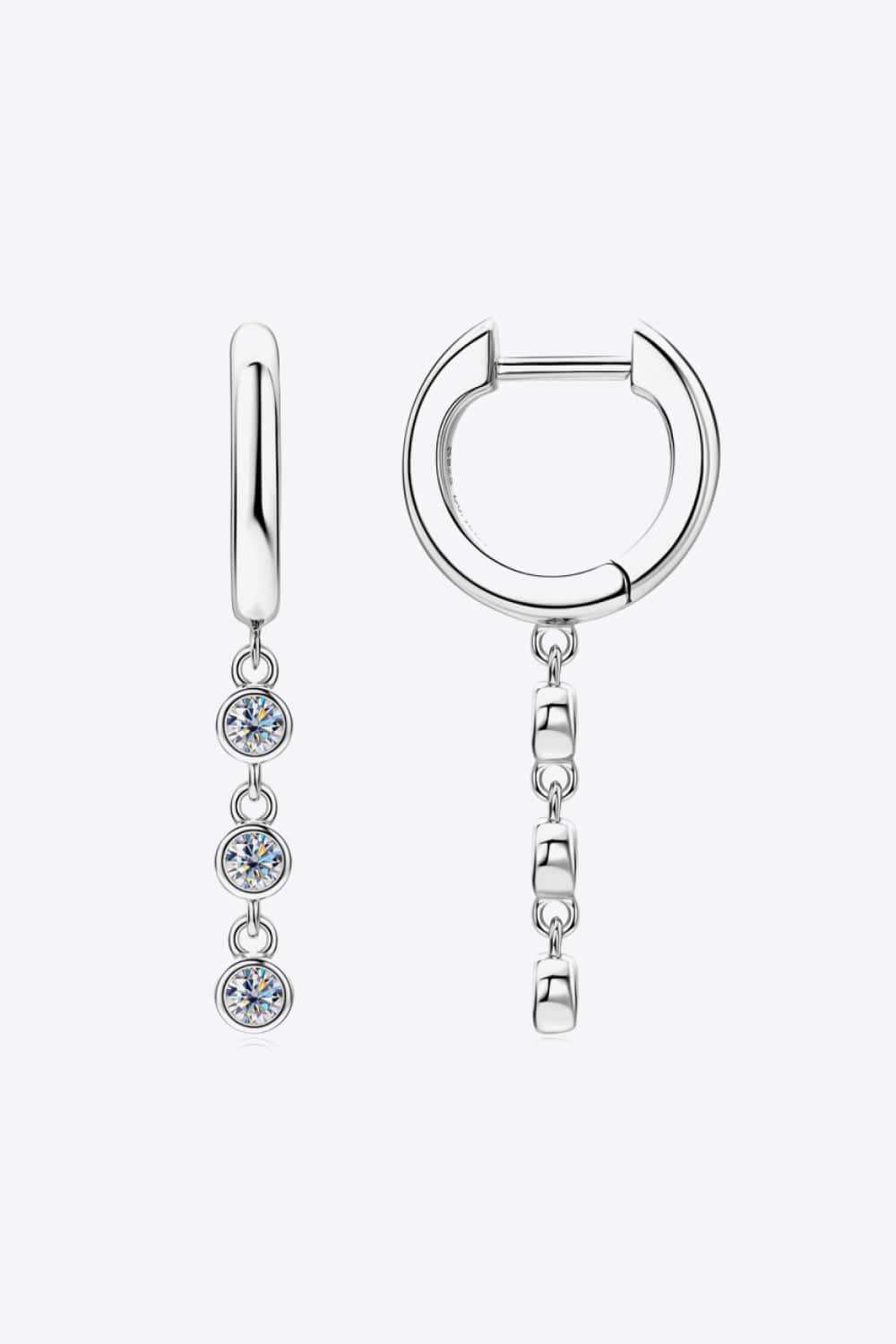 Moissanite Decor 925 Sterling Silver Earrings - Trendsi - Flyclothing LLC