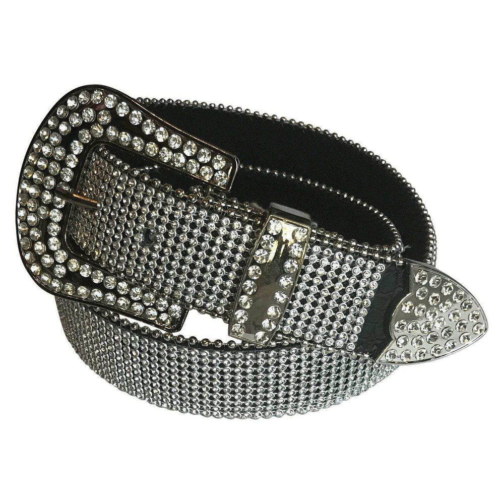 Rhinestone Ostrich Pattern Genuine Leather Western Belt - Rockmount Clothing - Flyclothing LLC