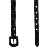 Rockmount Clothing Black Tapered Rhinestone Ostrich Pattern Genuine Leather Western Belt - Rockmount Clothing - Flyclothing LLC