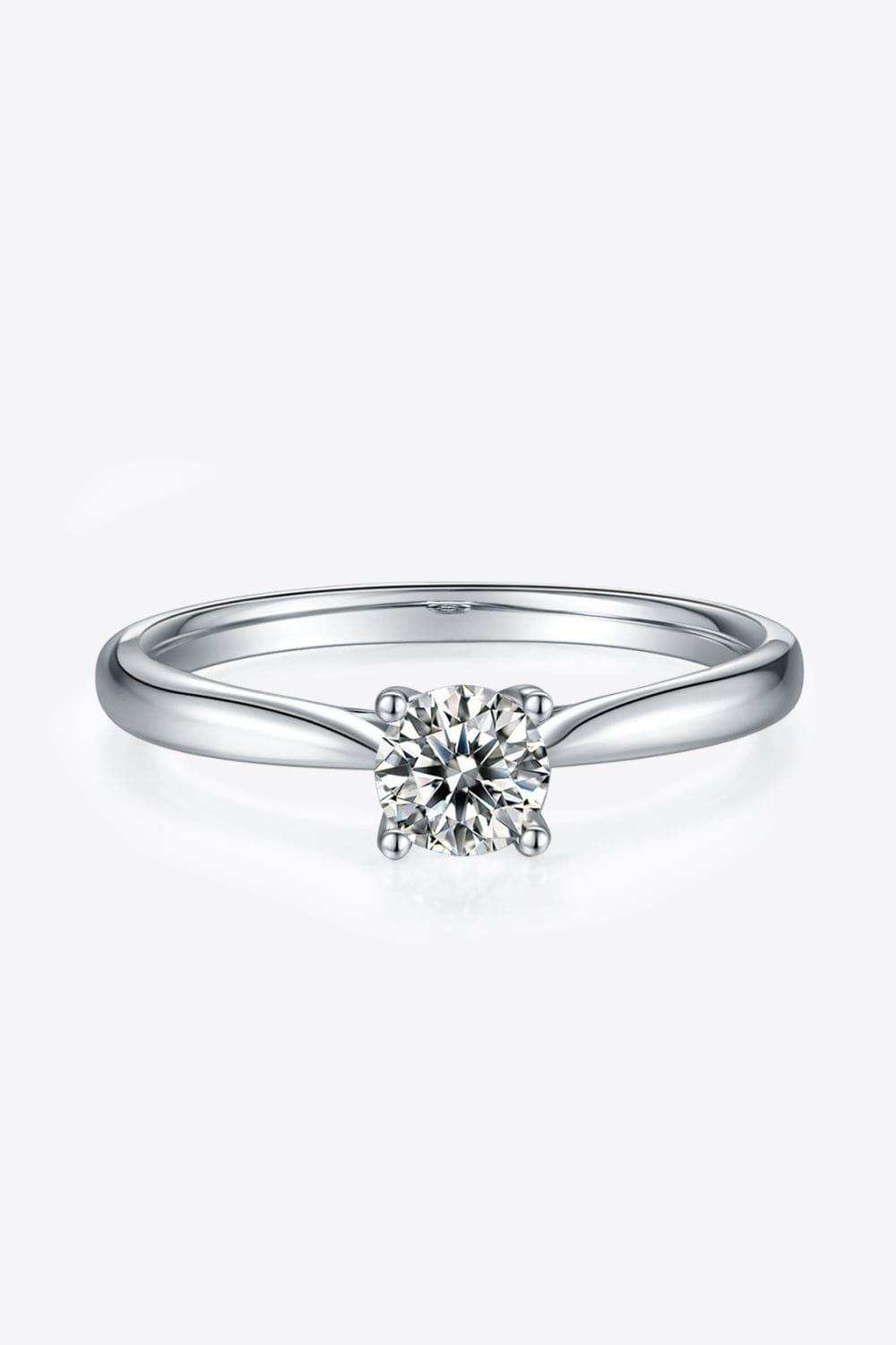 Moissanite 925 Sterling Silver Solitaire Ring - Trendsi - Flyclothing LLC