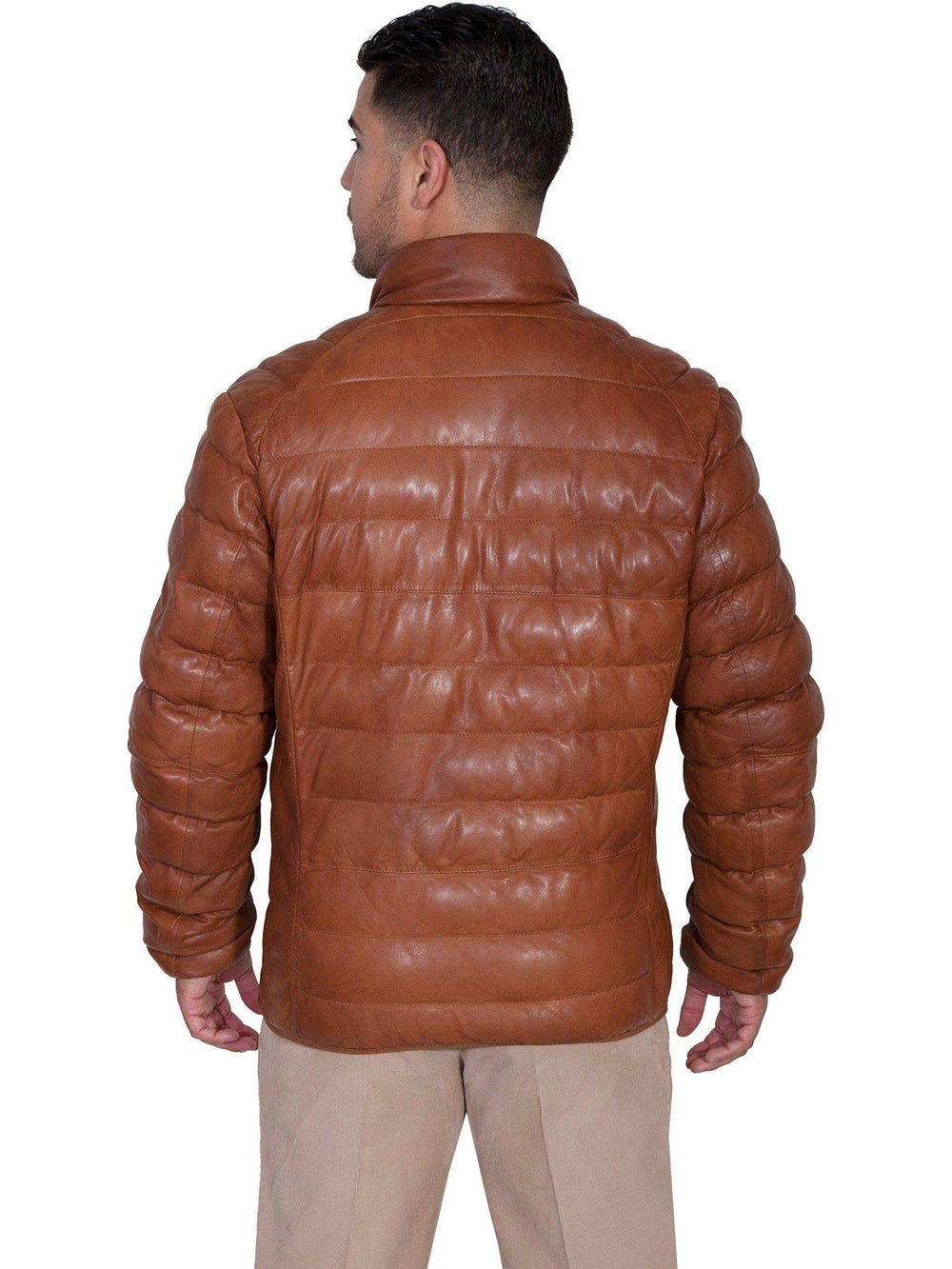 Scully COGNAC SOFT LAMB RIBBED LEATHER JACKET - Scully Leather - Flyclothing LLC