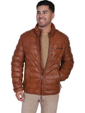 Scully COGNAC SOFT LAMB RIBBED LEATHER JACKET - Scully Leather - Flyclothing LLC
