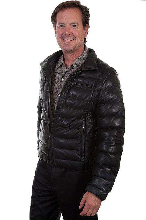 Scully BLACK RIBBED LEATHER JACKET - Scully Leather - Flyclothing LLC