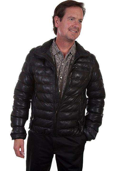 Scully BLACK RIBBED LEATHER JACKET - Scully Leather - Flyclothing LLC