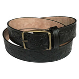 Square Dancer Pattern Genuine Leather Western Belt in Black - Rockmount Clothing - Flyclothing LLC