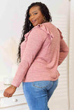 Double Take Square Neck Ruffle Shoulder Long Sleeve T-Shirt - Trendsi - Flyclothing LLC