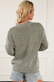 Striped Mock Neck Dropped Shoulder Sweater - Trendsi - Flyclothing LLC