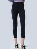 Wide Waistband Cropped Sports Leggings - Trendsi - Flyclothing LLC
