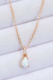 Opal Pendant 925 Sterling Silver Chain-Link Necklace - Trendsi - Flyclothing LLC