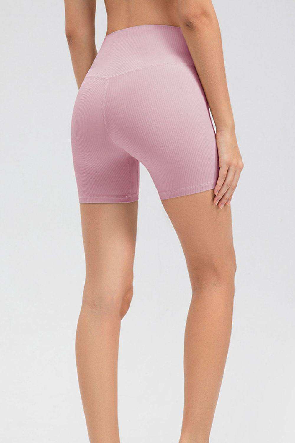 Wide Waistband Slim Fit Sports Shorts - Trendsi - Flyclothing LLC