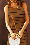 Striped Slit Sleeveless Maxi Dress - Trendsi - Flyclothing LLC
