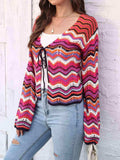 Striped Openwork Tied Cardigan - Trendsi - Flyclothing LLC