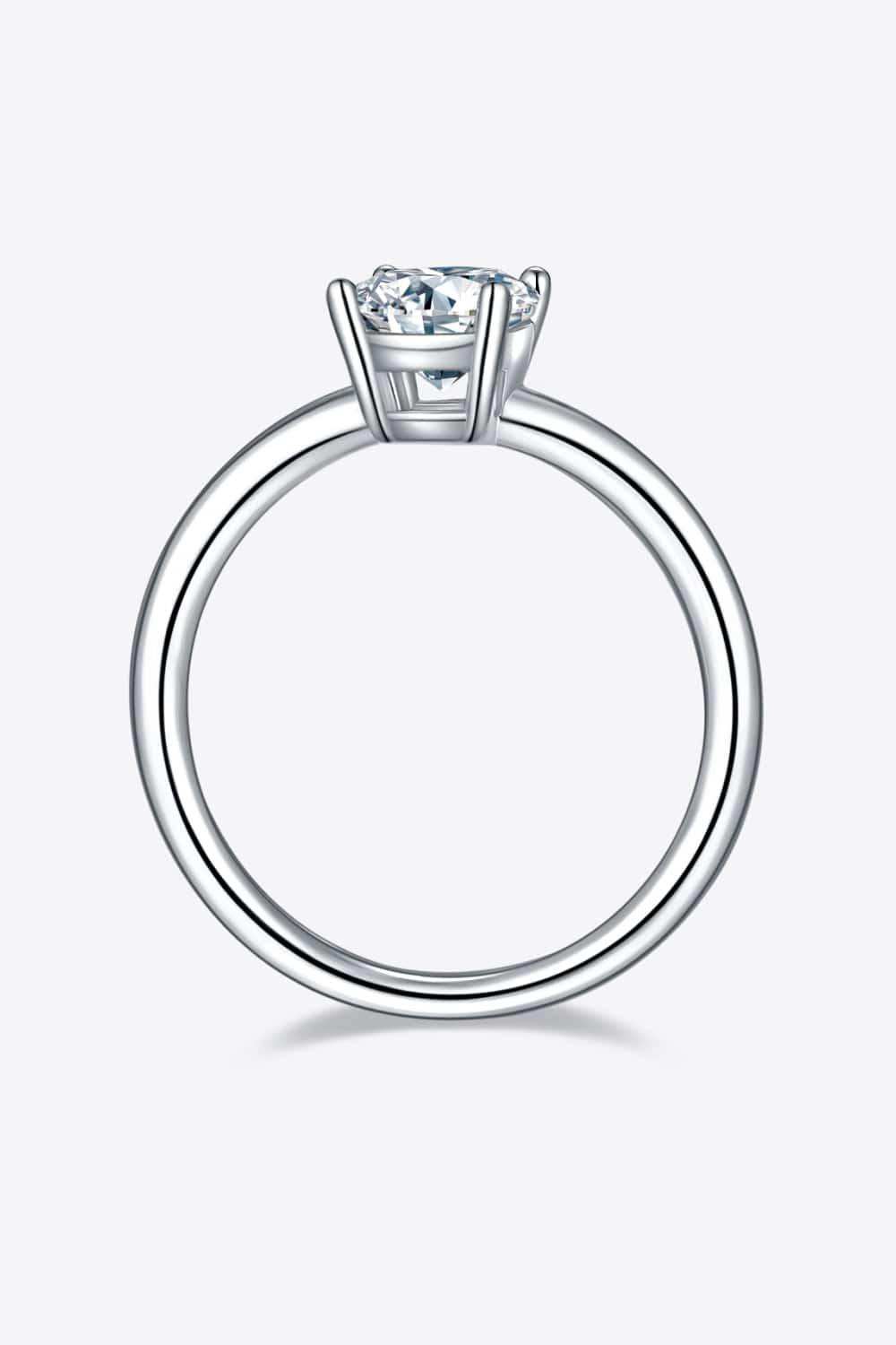 1 Carat Moissanite 925 Sterling Silver Solitaire Ring - Trendsi - Flyclothing LLC