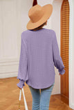 Notched Neck Flounce Sleeve Blouse - Trendsi - Flyclothing LLC